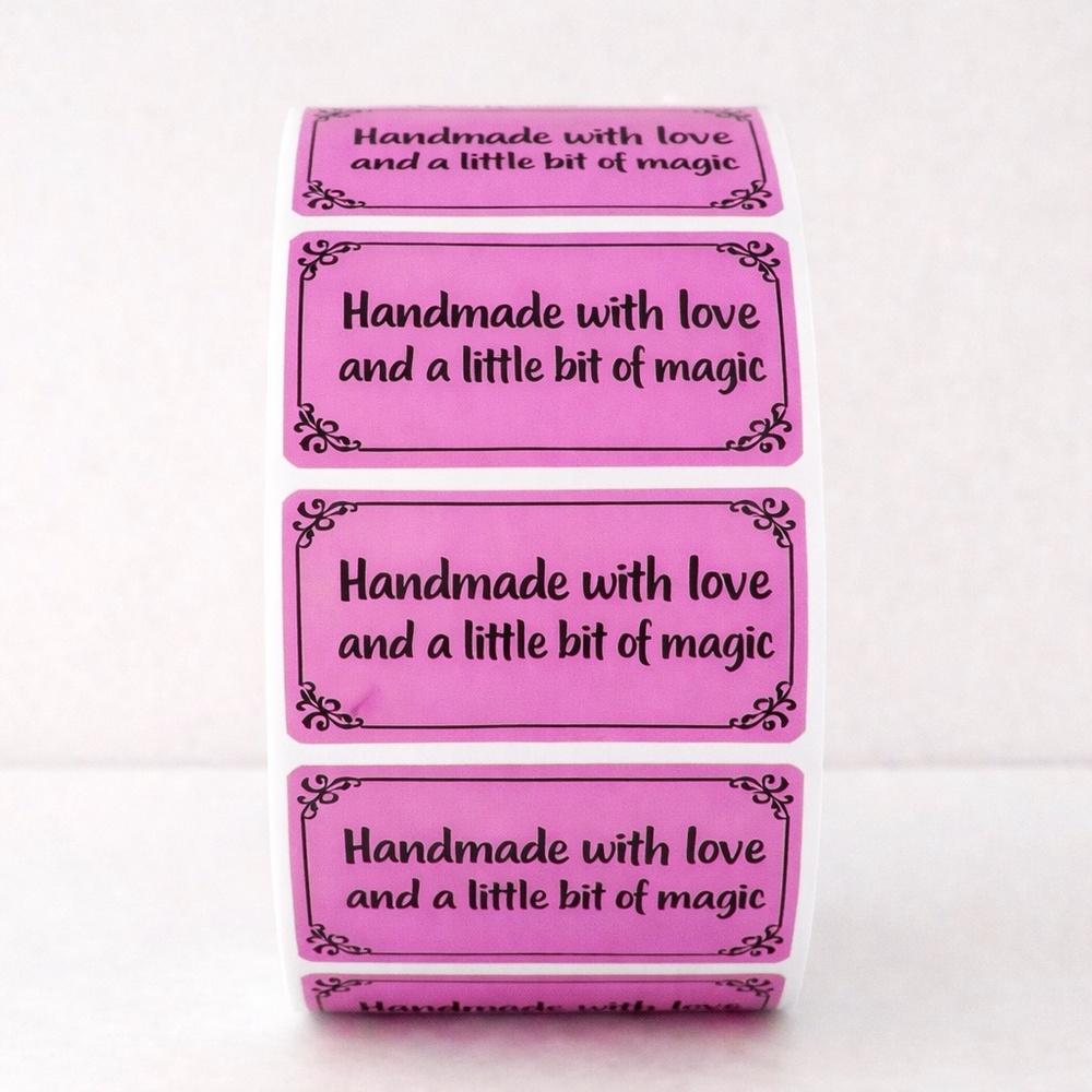 2 x 1 Inch Handmade With Love Stickers – 100 Pack Boutique Packaging Labels - Picture 6 of 10